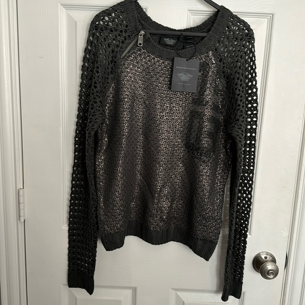 Harley-Davidson Black Label Rare 1903 Foil Print Sweater